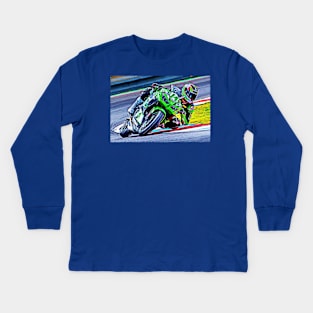 Full Speed On Two Wheels Kids Long Sleeve T-Shirt